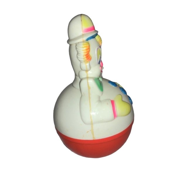 Vintage Collectible SaniToy Roly Poly Wobble Clown Baby Toy 1977 - Picture 4 of 8